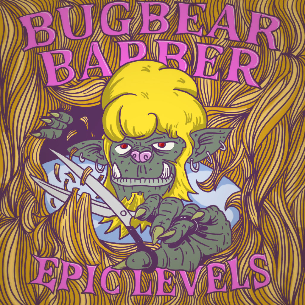 Epic Levels Bugbear Barber single art a blonde haired bugbear cuts hair