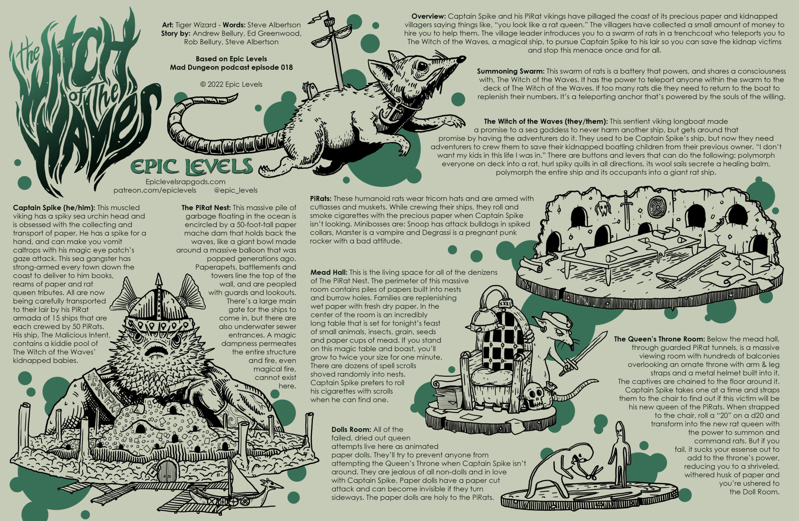 Epic Levels Mad Dungeon episode 18 with Ed Greenwood, The Witch of the Waves adventure map poster