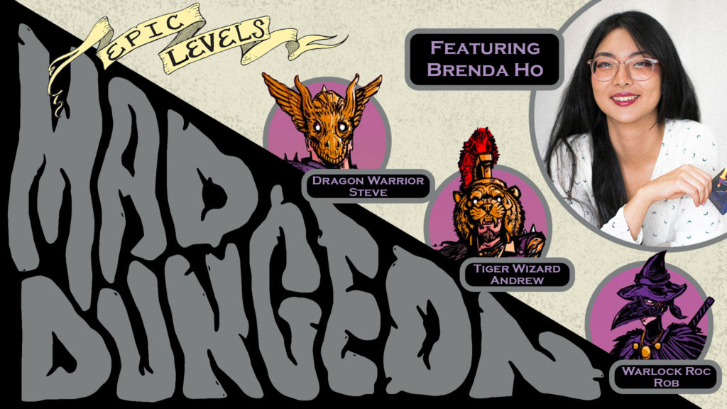 MD 215 Jewel of Jarnjeeves w Brenda Ho (Weird Works) title card. Epic Levels Mad Dungeon podcast