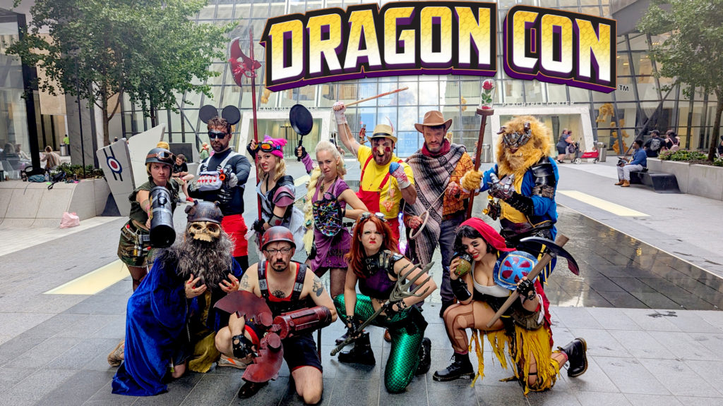 Epic Levels Mad Dungeon Side Quest. Dragon Con 2023 recap. Disney Wasteland cosplay with Tinkerbell, Mickey Mouse, Alice, Rapunzel, Pinocchio, Woody, The Beast, Merlin, Sebastian the crab, Ariel, Snow White. Photo by Zach Cowan.