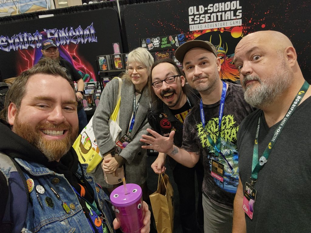 Epic Levels at PAX Unplugged in Philadelphia. Photo with Steve Albertson, Justine Jones, Tiger Wizard, David Hoskins, Levi Combs. Mad Dungeon podcast Side Quest